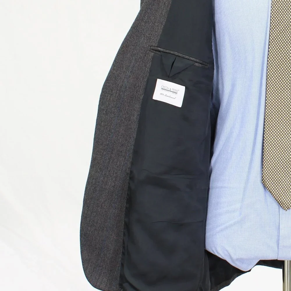 Joseph & Feiss 48R Gray Check 2-Button Sport Coat Blazer Jacket O202